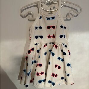 Charming Kids Dress with Red and Blue Patterns
